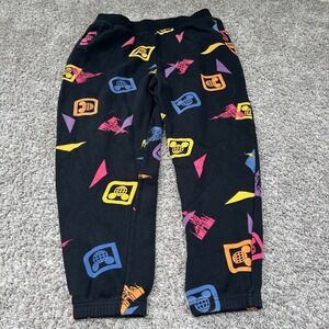 Disney World Epcot Theme Park Black Graphic Print‎ Jogger Sweatpants Size Large